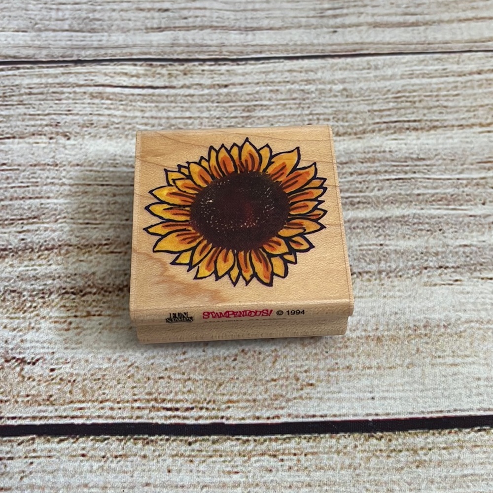 Stampendous 1994 Bold Sunflower rubber stamp. EUC.